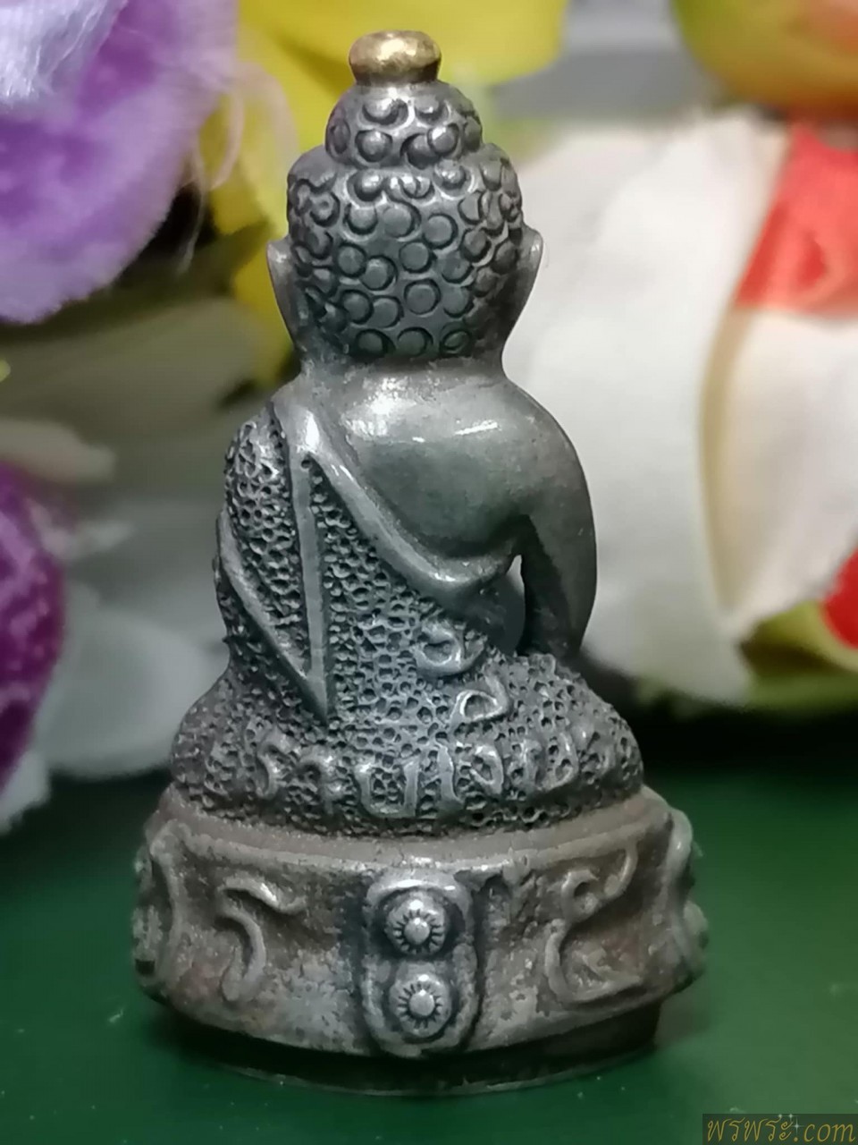 พระกริ่งปวเรศ เนื้อเงิน แท้ ผสมทองคำแท้ พ.ศ.๒๔๓๔พิมพ์ปราบเงี้ยว ร.๕เกศทอง หมุดทอง แผ่นปิดใต้ฐานทองคำ มีรอยจารย์ พร้อมใบตรวจโลหะ3ใบ