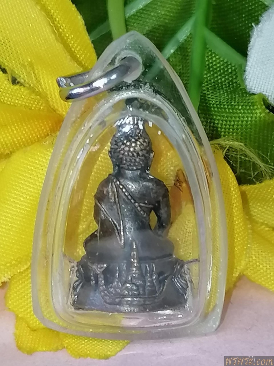 พระกริ่ง สุพรรณหงส์ วัดอรุณราชราราม(วัดแจ้ง) รุ่น 1 เนื้อนวะโลหะกลับดำ(พิมพ์เล็ก) กริ่งดัง สูง2.2ซม.