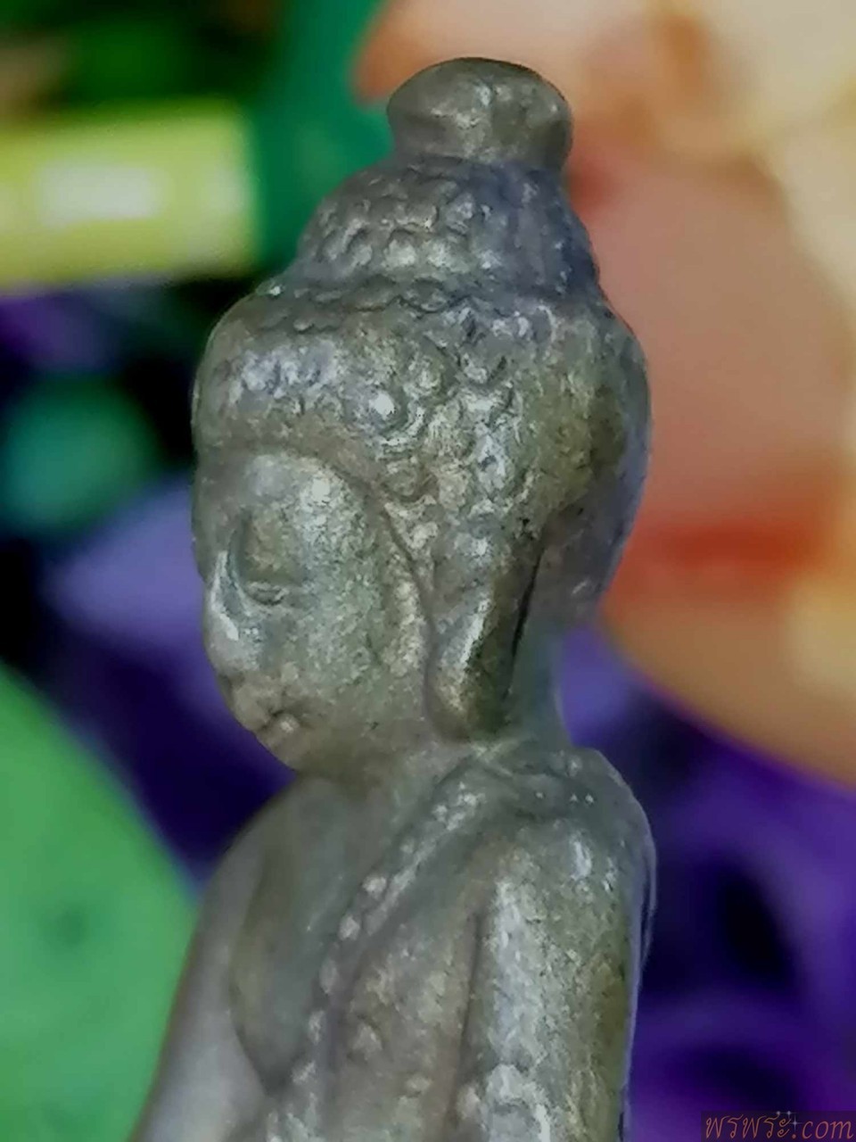 พระกริ่งบาเกง บัวคู่หลัง ตอกโค๊ต2ตำแหน่ง เนื้อสำริด กริ่งดัง/