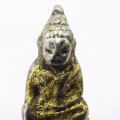 พระชัยวัฒน์ รัชกาล  เนื้อสัมริดเงิน มีรอยจารย์ ปิดทองร่องชาติ หล่อเต็มองค์ ก่อนปี2500Phra Chaiwat Reign, made of silver bronze, with a teacher's mark, Pidthong Rongchat, full casting, before the year 1957.