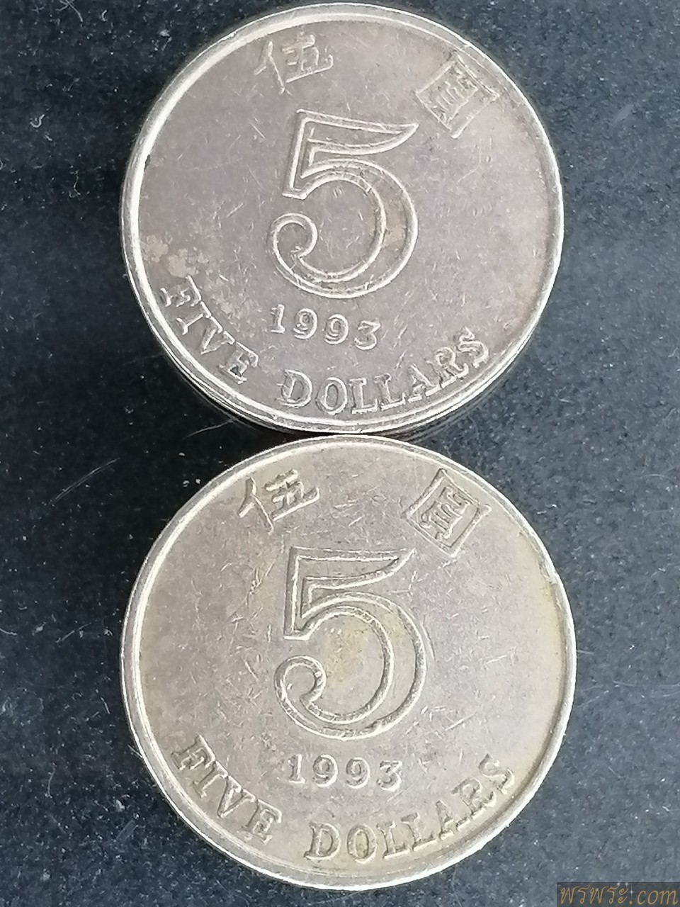 เหรียญ​ HONG KONG FIVE.DOLLARS 1993