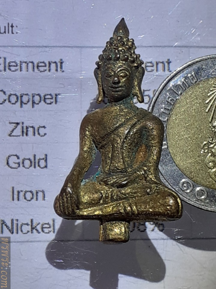 พระยอดธง เนื้อสำริด เปียกทองคำแท้gold/AU1.93%+-/Phra Yodthong amulet, bronze, wet with real gold, gold/AU1.93%+-