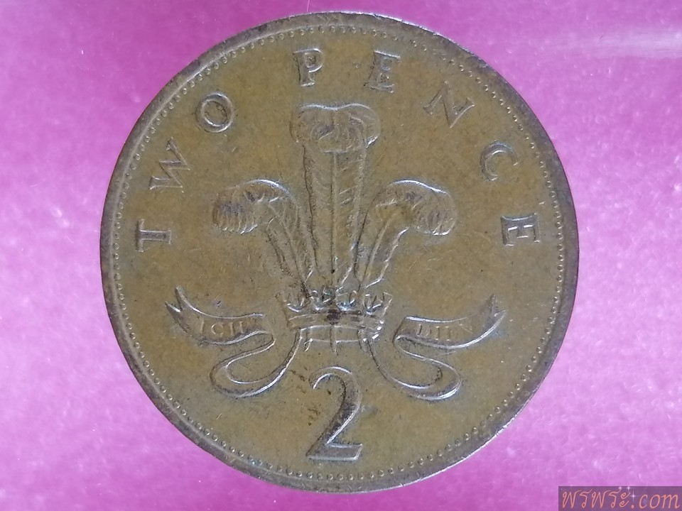 เหรียญ​เหรียญ D.G.REG.F.C-1987 ELIZABETH II TWO P E N C E 2