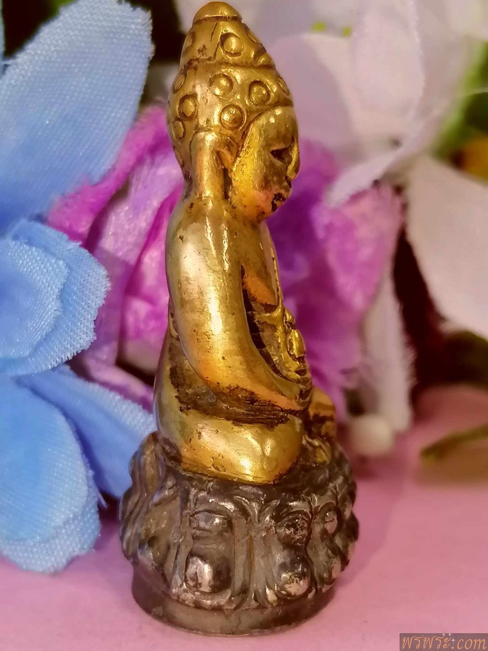 พระกริ่งปวเรศ สมาธิ สมบูรณ์พูนสุข ร.๕เนื้อสำริด2สี กริ่งดัง敲响铃铛特殊印刷品