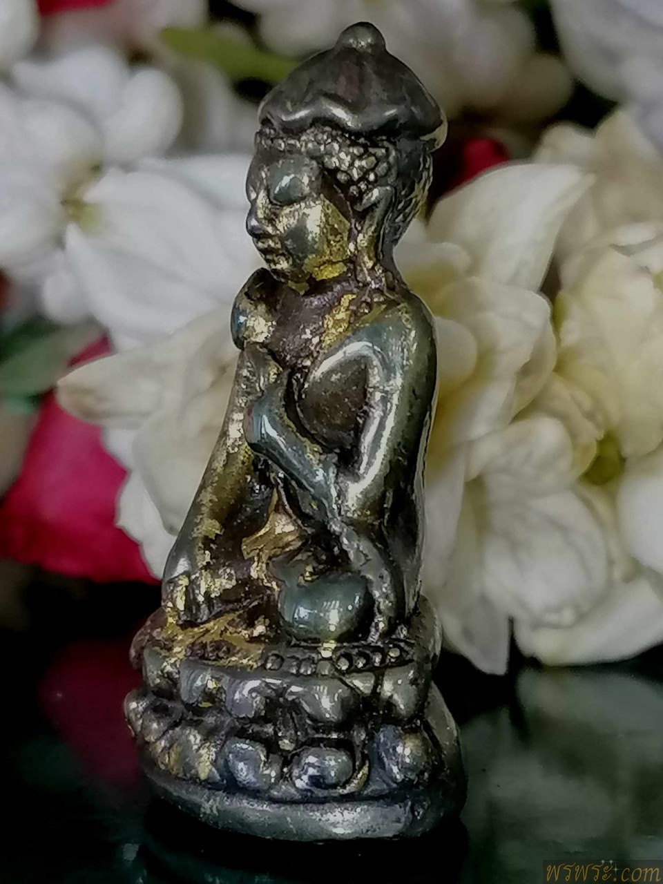 พระกริ่ง อุปครุต เนื้อ เมฆสิทธิ์ จารย์ใต้ฐาน ลงรักปิดทองเก่า