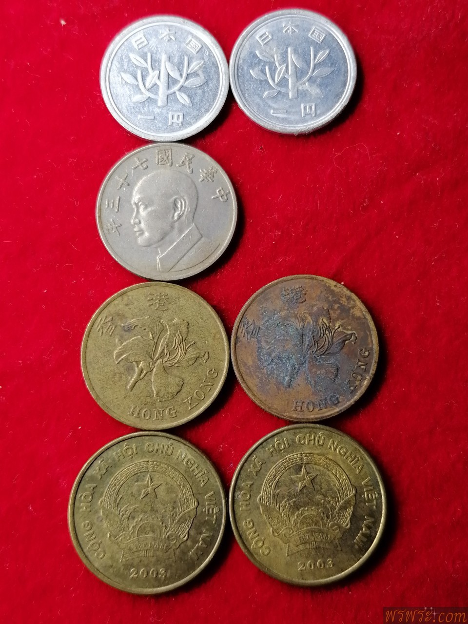 เหรียญ​จีน ฮ่องกง ด่อง มี7เหรียญ