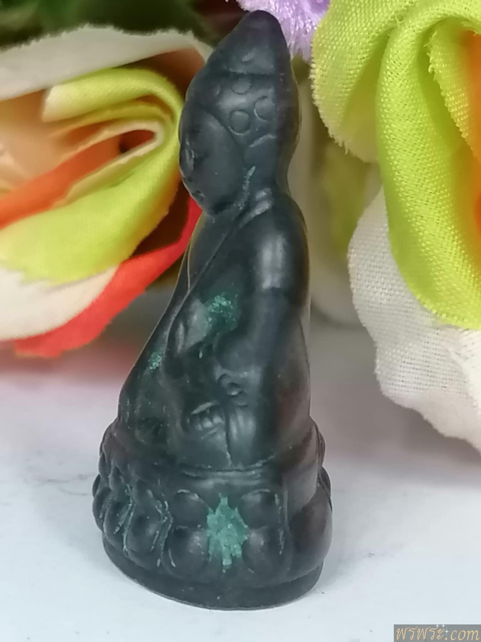 พระกริ่งปวเรศ เนื้อสำริด กริ่งดัง พิมพ์ สมบูรณ์พูนสุข ปิดแผ่นทองแดงมีรอยจารย์ใต้ฐาน