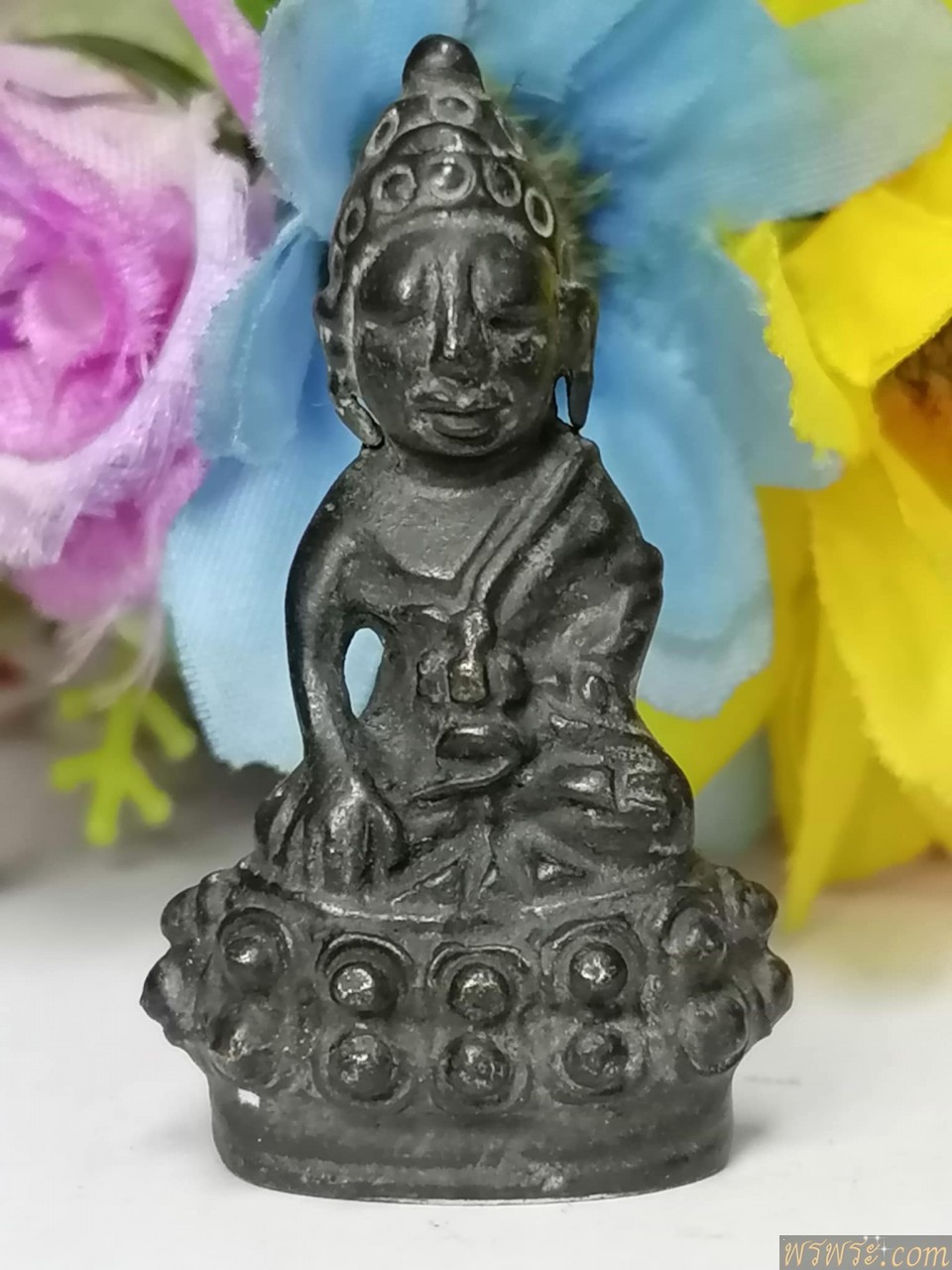 พระกริ่ง ปทุมสุริยวงศ์ ใต้ฐานแผ่นเงิน เนื้อเงินสำริดเงิน กริ่งดัง หายาก