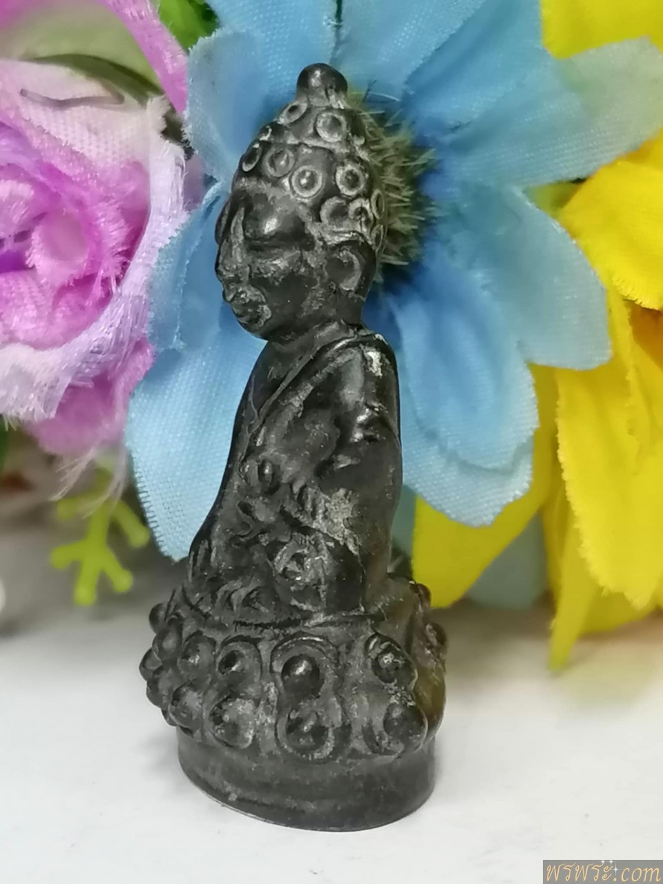 พระกริ่ง ปทุมสุริยวงศ์ ใต้ฐานแผ่นเงิน เนื้อเงินสำริดเงิน กริ่งดัง หายาก