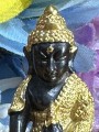 พระกริ่ง เนื้อสำริด ทาทอง กริ่งดัง ใต้ฐาน ภาษาจีน เฮง เฮง เฮง ฮก ลก สิ่ว 100ปี เป็นดังเทพ