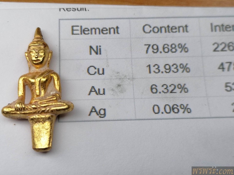 พระยอดธง เนื้อสัมฤทธิ์ เปียกทอง AU/GOLD6.32%+-//0001