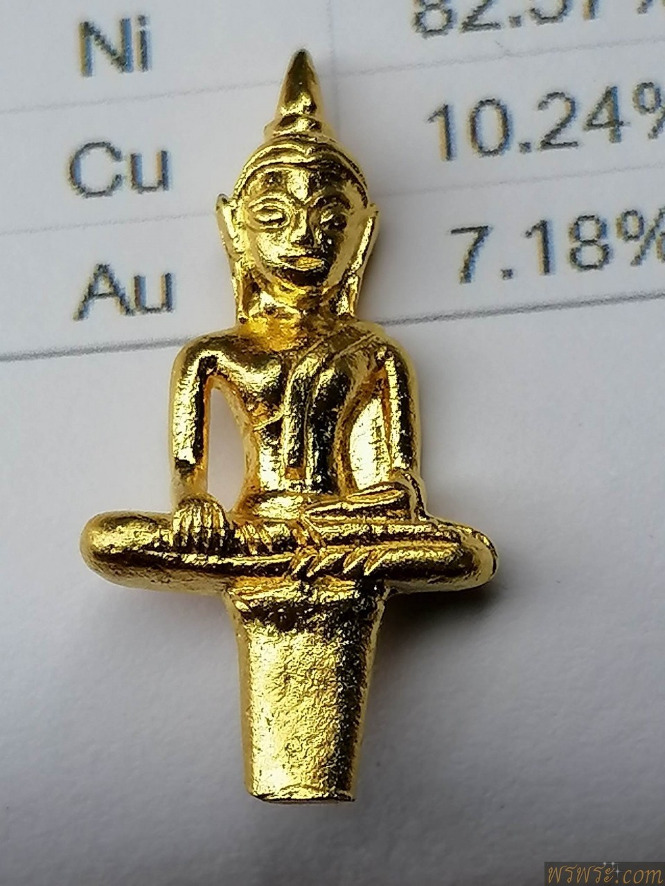 พระยอดธง เนื้อสัมฤทธิ์ เปียกทองง AU/GOLD7.18%+- //0002