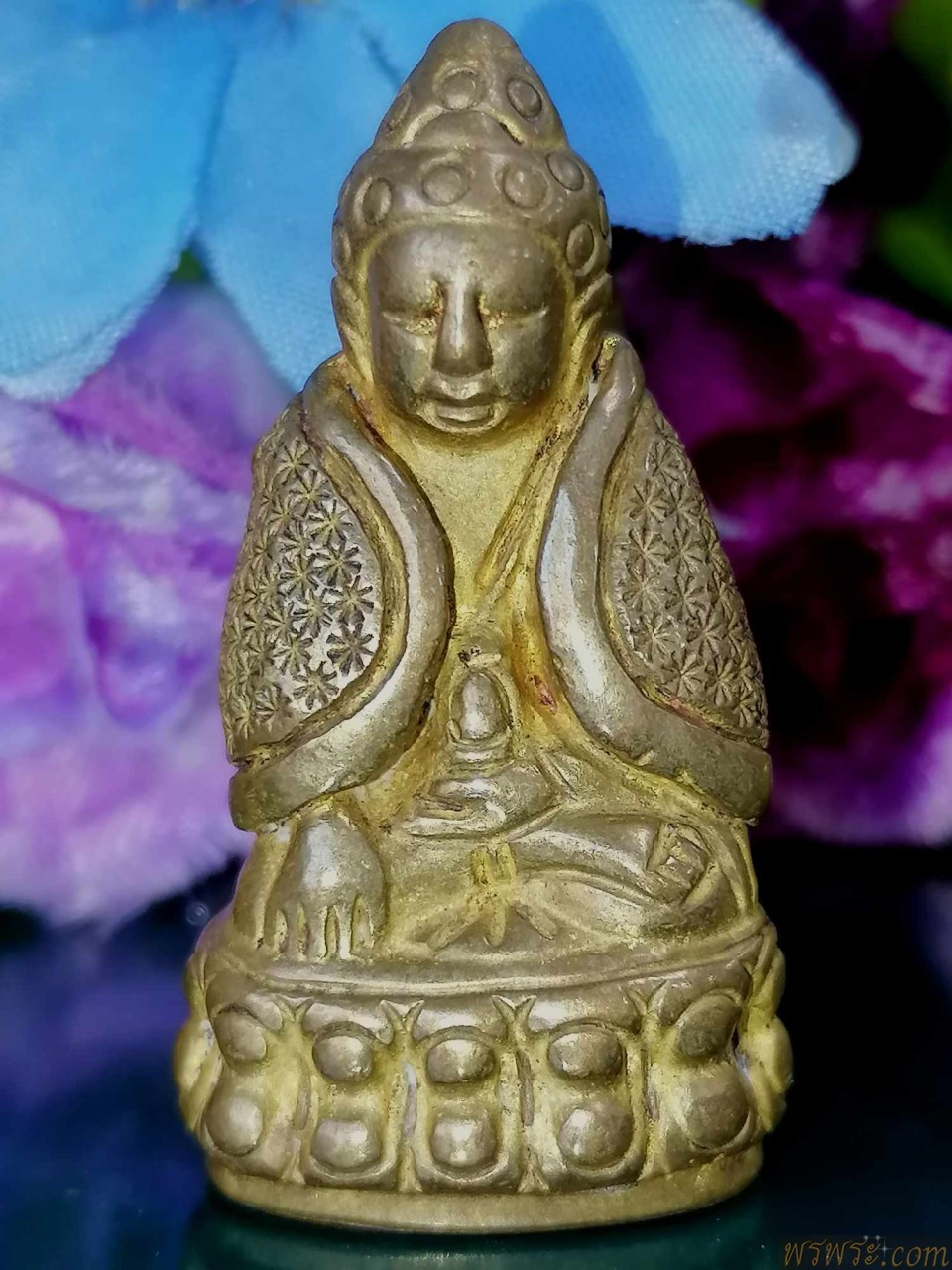 ส่ง จ พิษณุโลก//พระกริ่ง ปวเรศ ร.๕ ห่มคลุมตอกลาย อักษรนูน มีรอยจารย์ หลังฐาน ใต้ฐาน เนื้อสำริด กริ่งดัง
